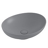 כיור חרס מונח אובלי אפור מט 41X33X14.5 כיור חרס מונח אובלי אפור מט 41X33X14.5
