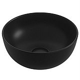 כיור חרס מונח עגול קטן שחור מט 28X28X12 כיור חרס מונח עגול קטן שחור מט 28X28X12