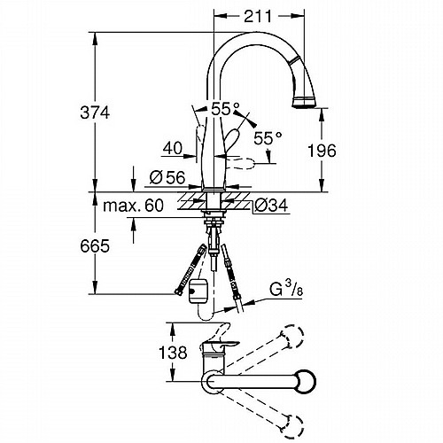 ��� ���� ���� GROHE ����� PARKFEILD ��� 30215DC0 ������� �����