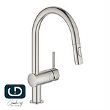 ברז מטבח גרואה נשלף סידרת מינטה 32321DC2 GROHE Minta מוברש ברז מטבח גרואה נשלף סידרת מינטה 32321DC2 GROHE Minta מוברש