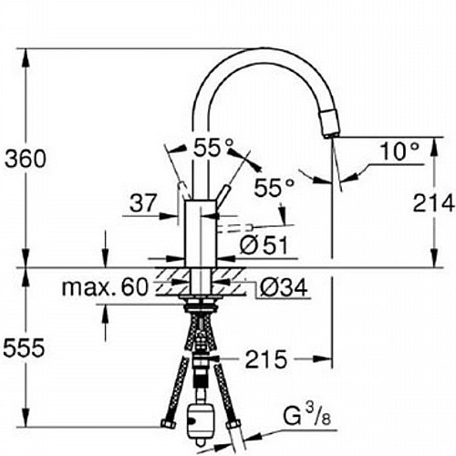 ��� ����� ���� ����� ������ 32663DC3 GROHE Concetto �����