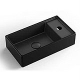 כיור חרס מלבני מונח / תלוי שחור מט כיור חרס מלבני מונח / תלוי שחור מט