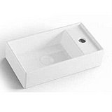 כיור חרס מלבני מונח / תלוי בצבע לבן כיור חרס מלבני מונח / תלוי בצבע לבן