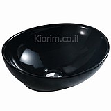 כיור חרס מונח אובלי שחור 410X335X140 כיור חרס מונח אובלי שחור 410X335X140