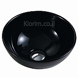 כיור חרס מונח עגול שחור 285X285X120 כיור חרס מונח עגול שחור 285X285X120