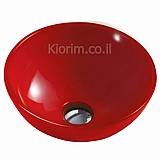 כיור חרס מונח עגול אדום 285X285X120 כיור חרס מונח עגול אדום 285X285X120