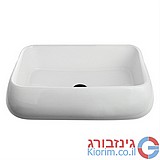 כיור חרס מונח לבן מלבני 60X40X15 כיור חרס מונח לבן מלבני 60X40X15