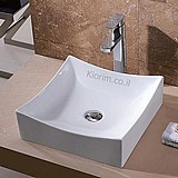 כיור מונח חרס מרובע לבן 40X40X12 כיור מונח חרס מרובע לבן 40X40X12