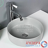 כיור חרס מונח עגול אפור מט שוליים צרים 36X12 כיור חרס מונח עגול אפור מט שוליים צרים 36X12