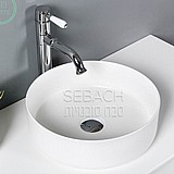 כיור חרס מונח עגול לבן מט שוליים צרים 36X12 כיור חרס מונח עגול לבן מט שוליים צרים 36X12
