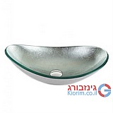 כיור מונח זכוכית כסף מקומט 54X36 כיור מונח זכוכית כסף מקומט 54X36
