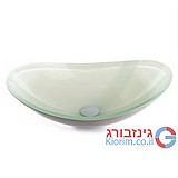 כיור מונח זכוכית לבן 54X36 כיור מונח זכוכית לבן 54X36