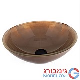 כיור מונח זכוכית צבע מוקה 41X32X15 כיור מונח זכוכית צבע מוקה 41X32X15