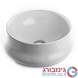 כיור חרס מונח עגול לבן 40X40X16 כיור חרס מונח עגול לבן 40X40X16