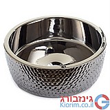 כיור חרס מונח עגול מעוצב כסוף 41 ס"מ כיור חרס מונח עגול מעוצב כסוף 41 ס"מ