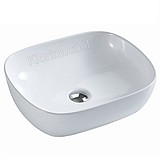 כיור חרס מונח לבן שוליים צרים 480x390x154 כיור חרס מונח לבן שוליים צרים 480x390x154