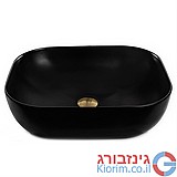 כיור חרס מונח מלבני שחור מט 50X40X14.5 כיור חרס מונח מלבני שחור מט 50X40X14.5