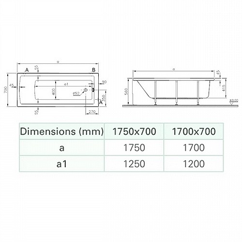 ������ ������� VITRA ����� 170/175X70