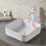 כיור חרס מונח מרובע לבן מט או שחור מט 38.5X38.5X14 כיור חרס מונח מרובע לבן מט או שחור מט 38.5X38.5X14