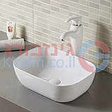 כיור חרס מונח אובלי לבן מט או שחור מט 48.5X39.5X14.5 כיור חרס מונח אובלי לבן מט או שחור מט 48.5X39.5X14.5