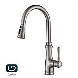 ברז מטבח נשלף גבוה בעיצוב כפרי בגימור מוברש ברז מטבח נשלף גבוה בעיצוב כפרי בגימור מוברש